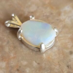 Elegant Silver Opal Pendant